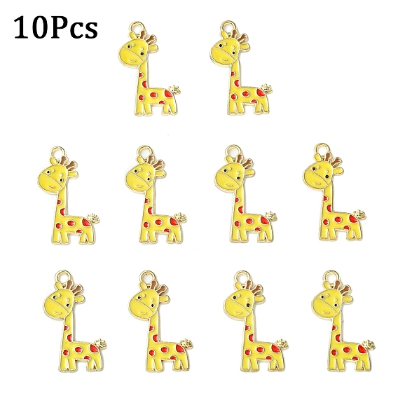 10 шт. Подвески из сплава эмали, прелести жирафа