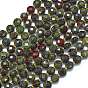 Бисер натуральный дракон крови пряди, с бисером, граненые, плоско-круглые