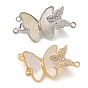 Латунное микропейв, прозрачный кубический цирконий, складные застежки, без кадмия, без никеля и без свинца, с оболочкой, бабочка