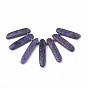 Natural Lepidolite/Purple Mica Stone Beads Strands, Graduated Fan Pendants, Focal Beads, Spodumene Beads