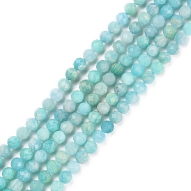 Natural Amazonite Beads Strands, Faceted, Round