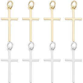 8 шт. 2 цвета латунные подвески, долговечный, крестик