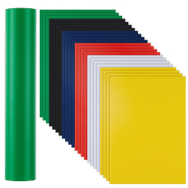 24pcs 6 feuilles de plastique PVC de couleurs, rectangle