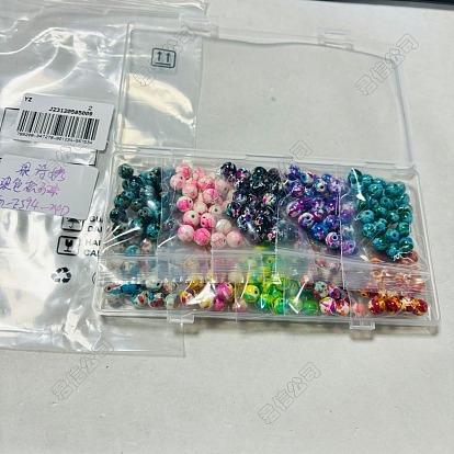 250piezas 10 colores cuentas teñidas de turquesa sintética, rondo