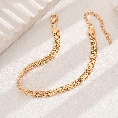 Старинные латунные сетчатые браслеты на ногу для женщин, повседневная, вечеринка, пляжный отдых