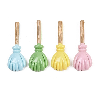 Непрозрачные кабошоны из смолы, веник