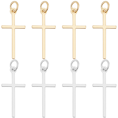 8 шт. 2 цвета латунные подвески, долговечный, крестик