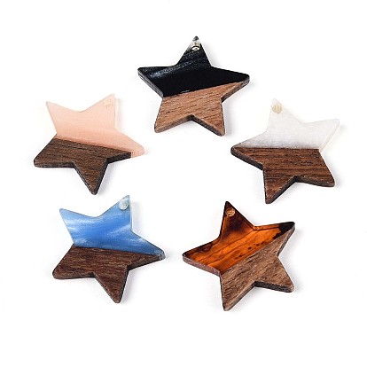 Подвески из смолы и ореха, звезда