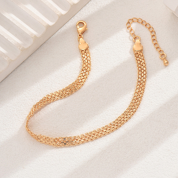 Старинные латунные сетчатые браслеты на ногу для женщин, повседневная, вечеринка, пляжный отдых