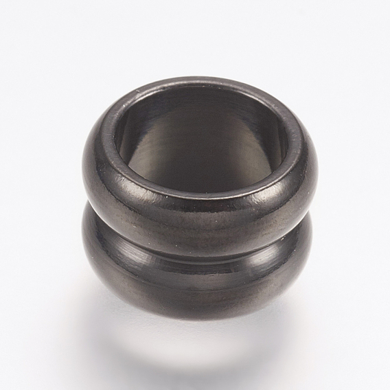 304 Stainless Steel Beads, Large Hole Beads, Grooved, Column