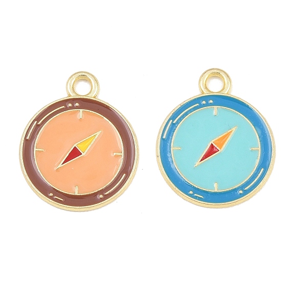 Pendentifs en émail , charmes de la boussole, or