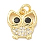 Латунное покрытие стойки микро паве кубический цирконий соединительные подвески, долговечный, без свинца и без кадмия, сова, с целью перехода в кольце