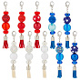 10подвесные украшения из стеклянных, акриловых и смоляных бусин, с подвеской-кисточкой из искусственной замши, Сплав с застежками когтя омара