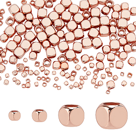 200 шт. 4 стили латунные бусины-проставки, кубические