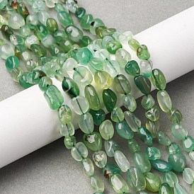 Натуральный зеленый бисер пряди оникс Агат, самородки, окрашенная и подогревом, упавший камень