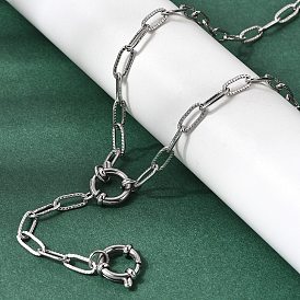 4мм 201 Цепочка из нержавеющей стали в виде скрепки, унисекс, не тускнеет