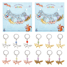 Маркеры для подвесок в виде лисы, подвески из сплава и акрила, связанные крючком, маркер с замком и кольцом с подвеской в виде винного бокала