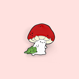 Cute Mushroom and Frog Alloy Enamel Pin Badge for Accessories