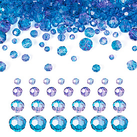 4 нити 4 стили краска для запекания прозрачные стеклянные бусины нити, круглые, граненый(32 граненый)