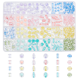 244Pcs 24 Style Transparent Acrylic Beads, Round & Cube & Column & Teardrop & Pumpkin & Lantern