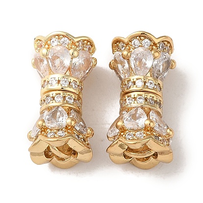 Стойка покрытие латунь проложить прозрачные бусины кубического циркония, долговечный, без кадмия и без свинца, колонка