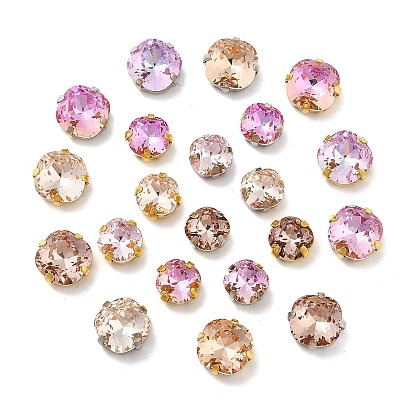 Латунные стеклянные стразы пришивные стразы, граненые, квадратный