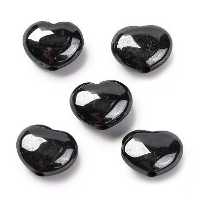 Натуральный пирит бисер, сердце
