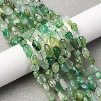 Натуральный зеленый бисер пряди оникс Агат, самородки, окрашенная и подогревом, упавший камень