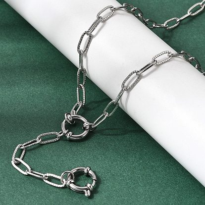 4мм 201 Цепочка из нержавеющей стали в виде скрепки, унисекс, не тускнеет