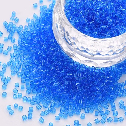 Transparent Glass Cylinder Beads, Seed Beads, Round Hole
