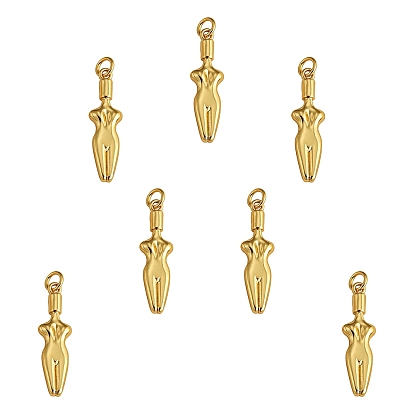 10Pcs Brass Pendants, with Jump Rings, Long-Lasting Plated, Body