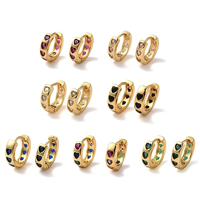 Серьги-кольца из латуни с микропаве из кубического циркония, без свинца и без кадмия, долговечный, реальный 18 k позолоченный