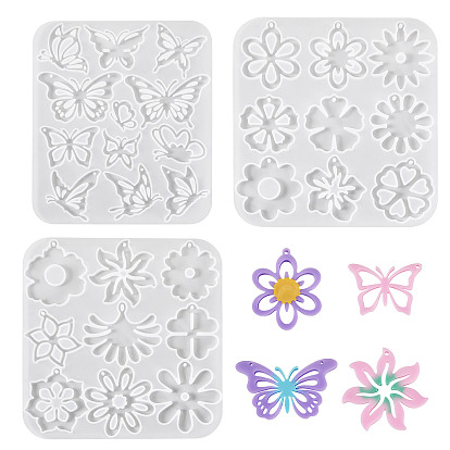 3 шт. 3 стили «сделай сам», силиконовые формы для подвесок, формы для литья смолы, прозрачные