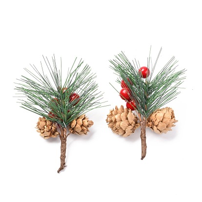 China Factory Plastic Artificial Winter Christmas Simulation Pine Picks  Decor, for Christmas Garland Holiday Wreath Ornaments 115mm in bulk online  