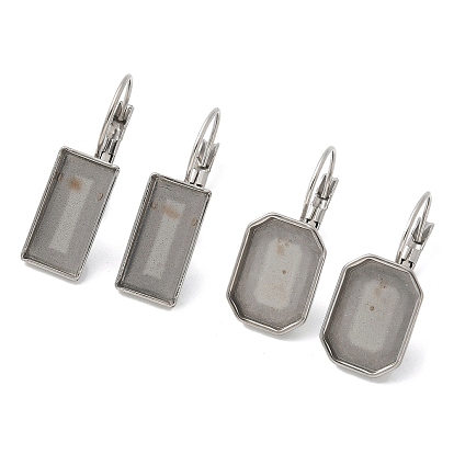 304 рычажная серьга из нержавеющей стали, с прямоугольным подносом