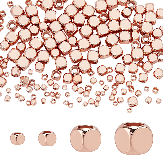 200 шт. 4 стили латунные бусины-проставки, кубические