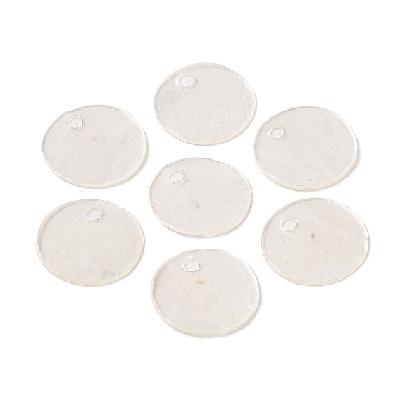 Natural Capiz Shell Pendant, Flat Round