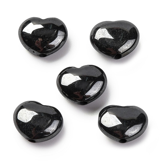 Натуральный пирит бисер, сердце