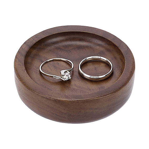Wood Jewelry Plates, Storage Trays for Rings, Necklaces, Earrings, Round
