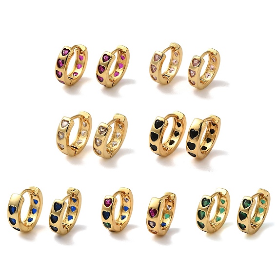 Серьги-кольца из латуни с микропаве из кубического циркония, без свинца и без кадмия, долговечный, реальный 18 k позолоченный