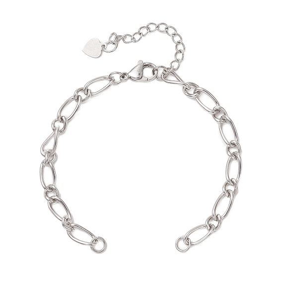 5мм 304 изготовление браслетов из нержавеющей стали с цепочками Фигаро, не тускнеет