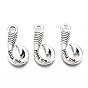 Tibetan Style Alloy Hook Clasps, Fish Hook Charms, For Leather Cord Bracelets Making, Lead Free & Cadmium Free, with Word Hook Me
