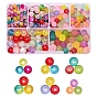 452Pcs 6 Style Transparent Crackle & Frosted Glass Beads, Round