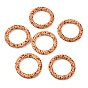 Autumn Food Grade Eco-Friendly PrintedSilicone Linking Rings, Pumpkin Maple Leaf Round Ring