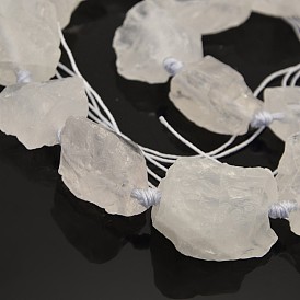 Натуральный драгоценный камень кристалл кварца грубые самородки бусины, 13~40x10~26x10~23 мм, отверстие : 2 мм, около 14~19 шт / нитка, 16.54 дюйм