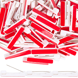 100шт. пластиковая фурнитура для броши, клейкие штифты на задней планке с железными булавками