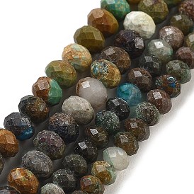 Natural HuBei Turquoise Beads Strands, Faceted, Rondelle