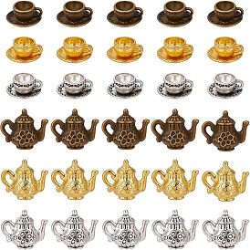 60шт 6 стиль сплав маленькие подвески ручной работы, чашка и чайник