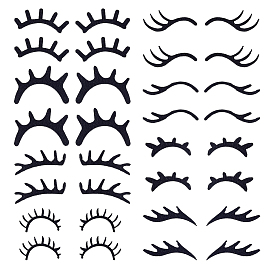 96Pcs 8 Styles Felt Craft Doll Eyelash, for DIY Doll Toys Puppet Plush Animal Making