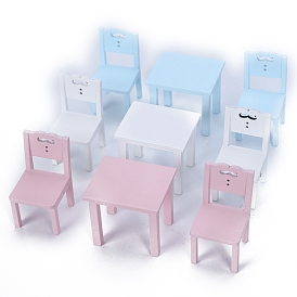 Миниатюрный деревянный стол стул модель образовательной мебели, для кукольных аксессуаров, притворяющихся опорными украшениями